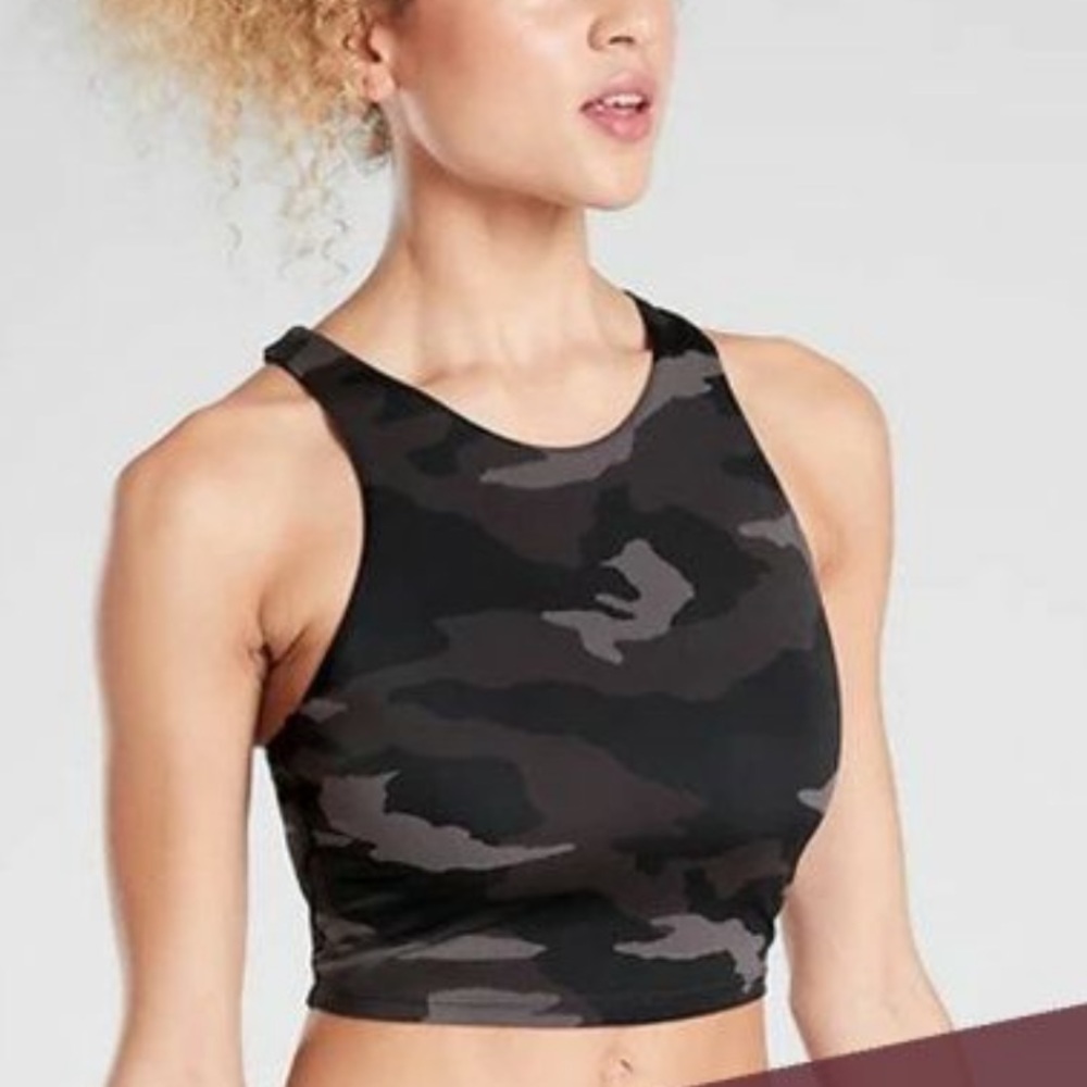 Athleta freestyle camo long line bikini top medium